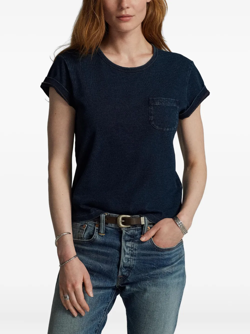 Ralph Lauren RRL T-shirt met borstzak Blauw