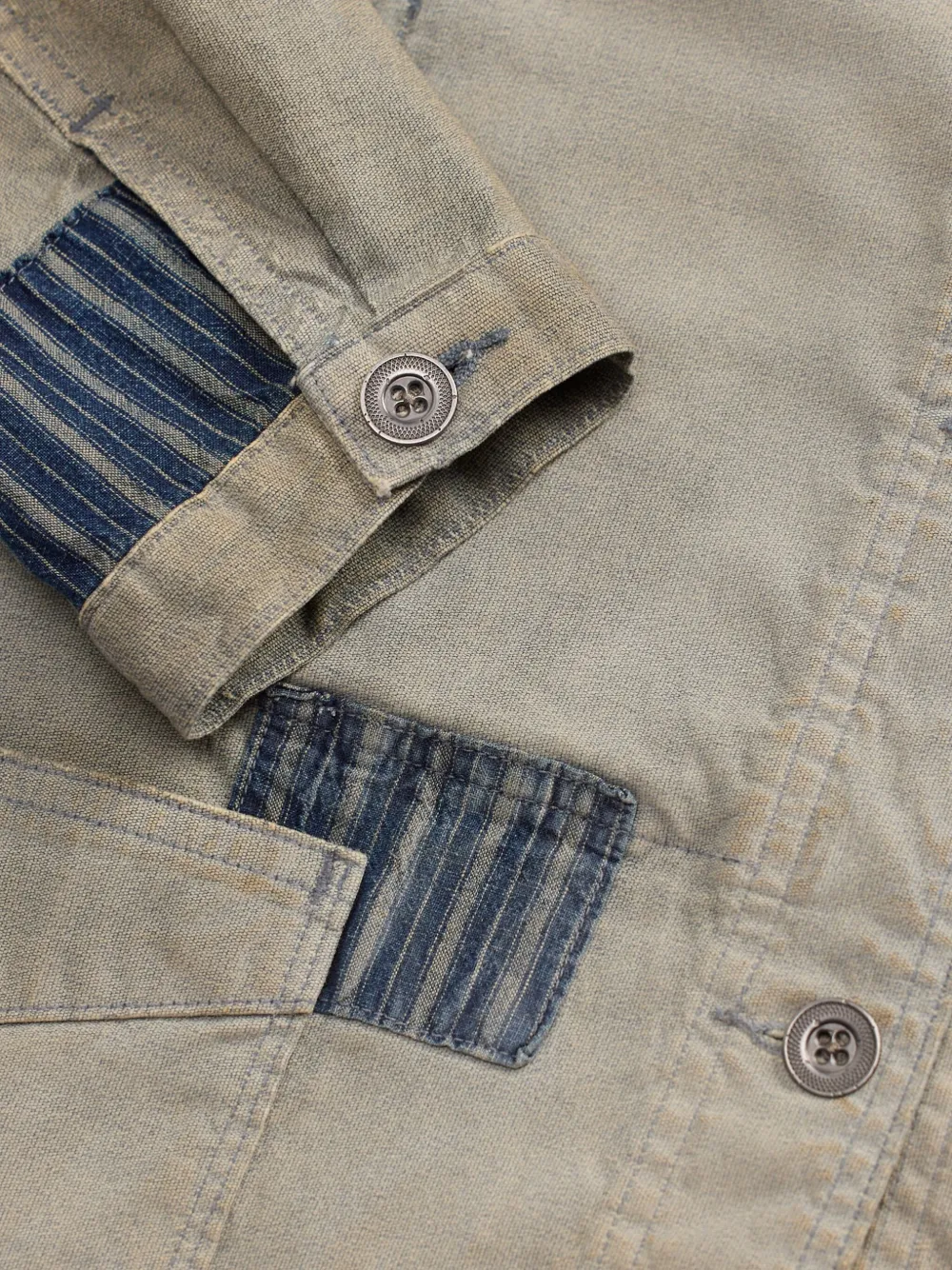 Rrl Patchwork Utility Jacket In Blue