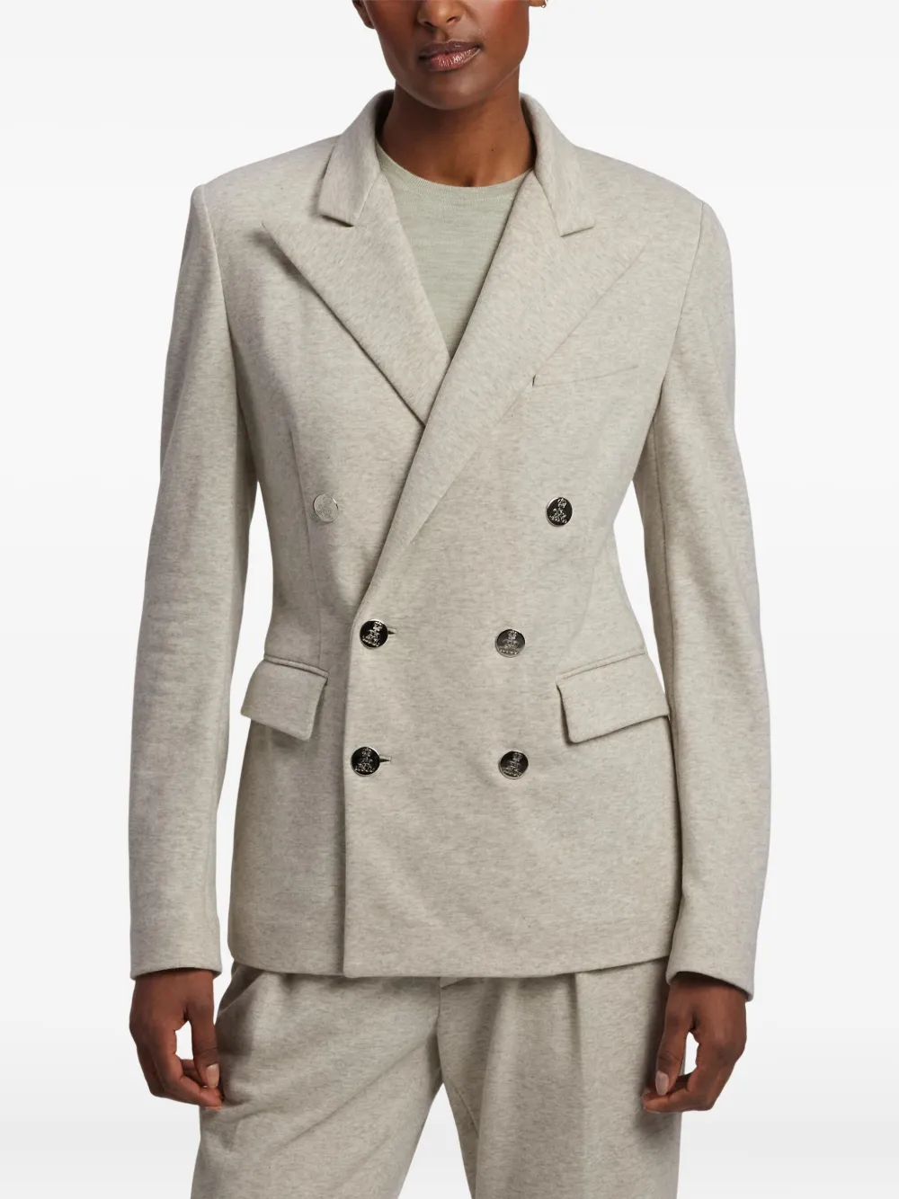 Ralph Lauren Collection Camden colbert met dubbele rij knopen Grijs