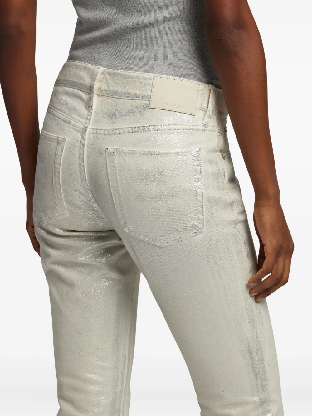 Ralph Lauren Metallic Straight-leg Jeans In Neutral