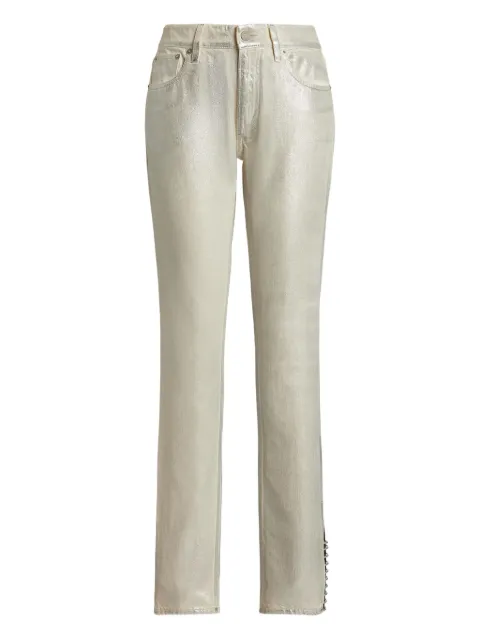 Ralph Lauren Collection jean droit à effet métallisé