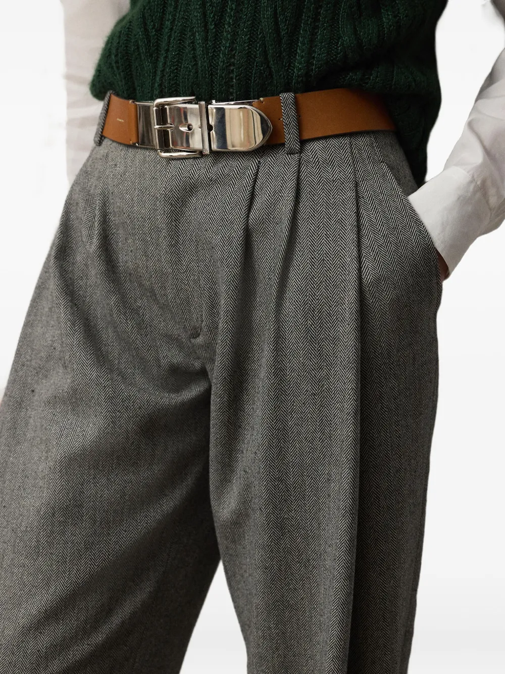 Ralph Lauren Collection Jeanne geplooide pantalon Grijs