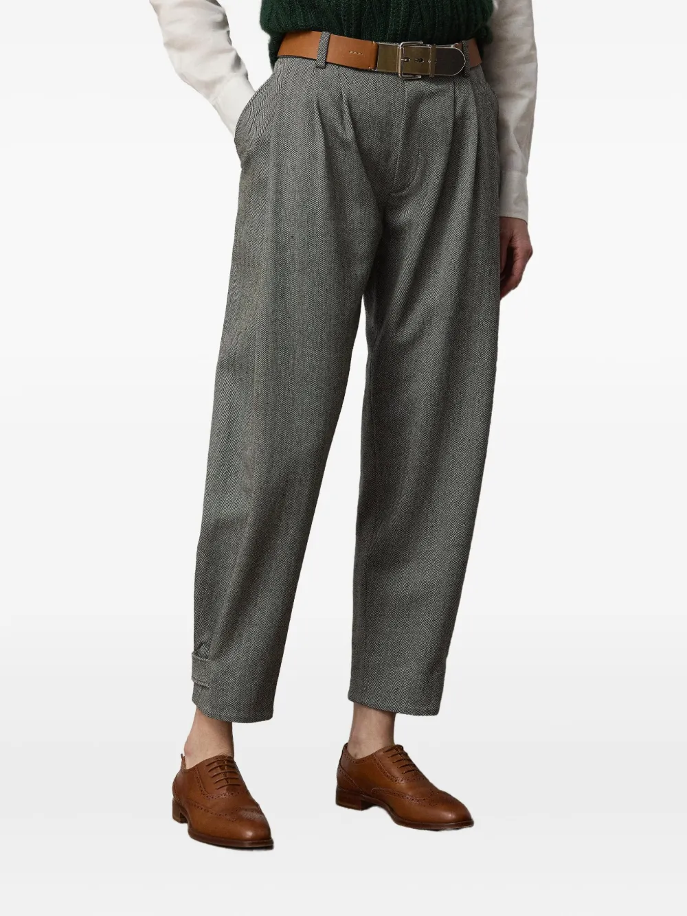 Ralph Lauren Collection Jeanne geplooide pantalon Grijs