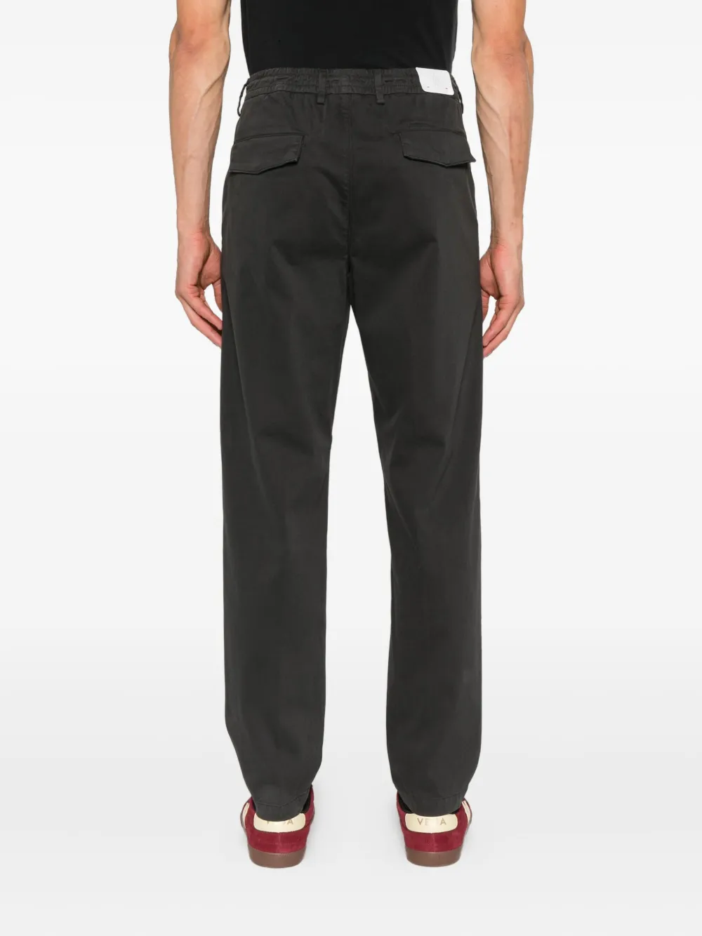 Eleventy Pleated Drawstring Trousers In Black