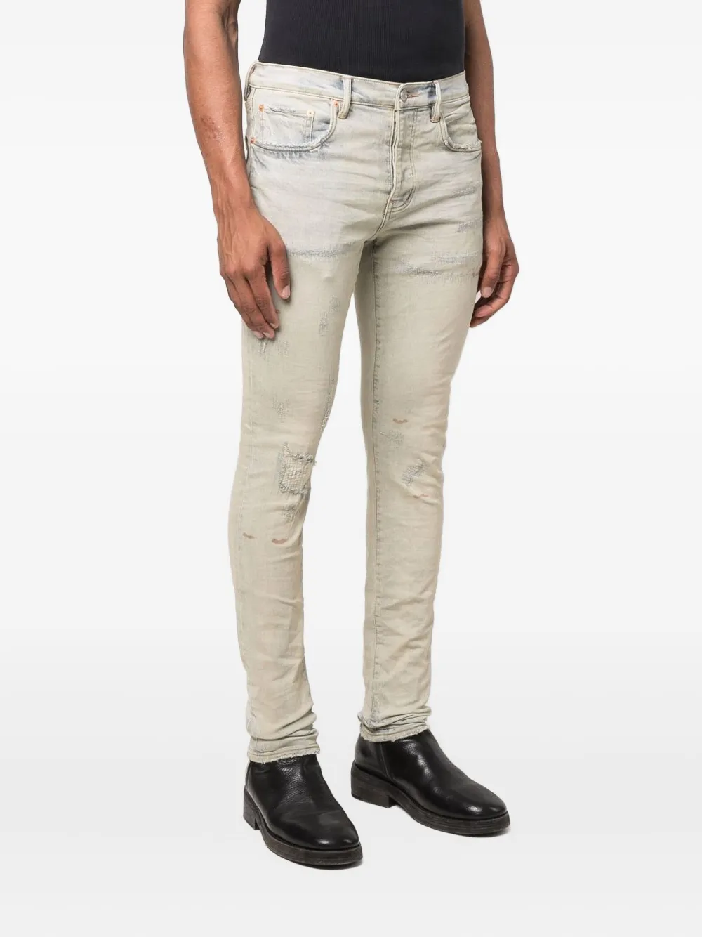 Purple Brand distressed light-wash jeans Blauw