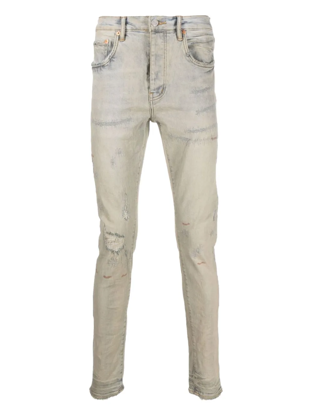 Purple Brand distressed light-wash jeans Blauw