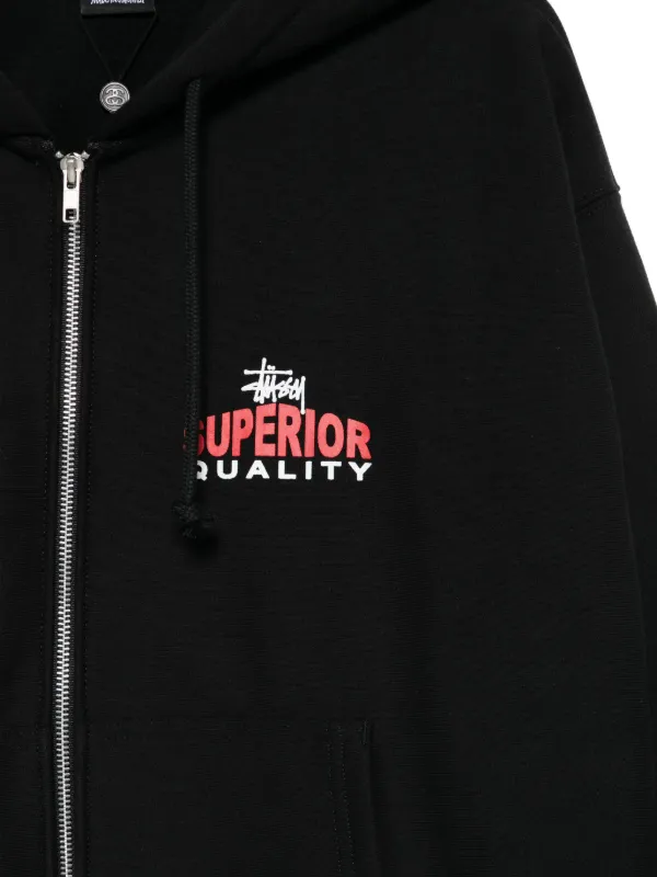 Jacket Stussy Flag Stüssy Zip-up Hoodie Black FARFETCH PH