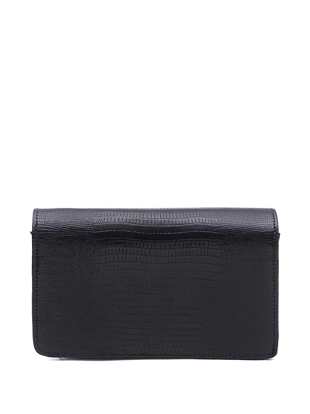 Isla Forever embossed-leather clutch bag - Zwart