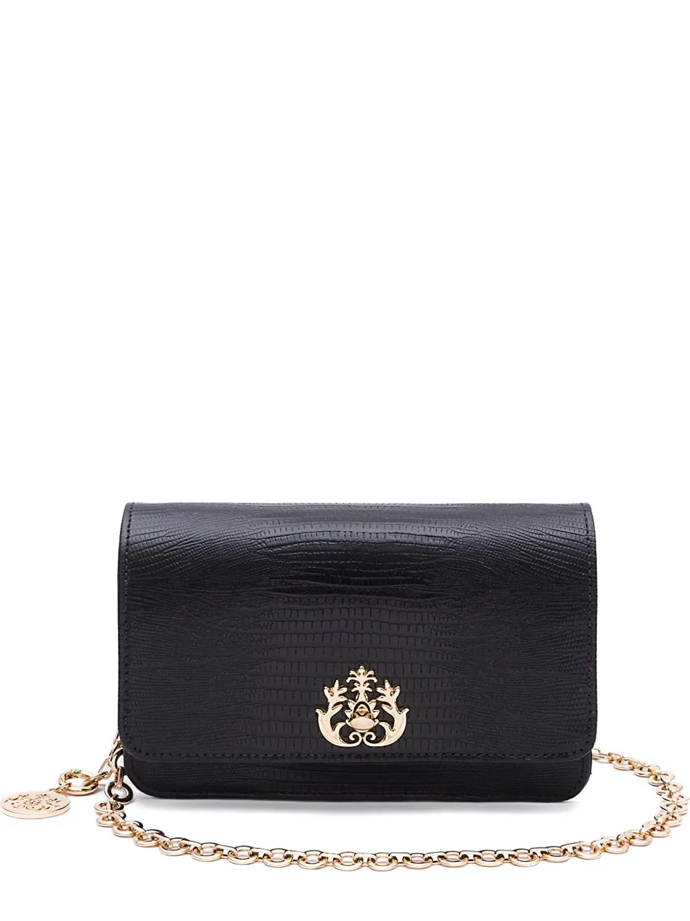 Forever embossed-leather clutch bag