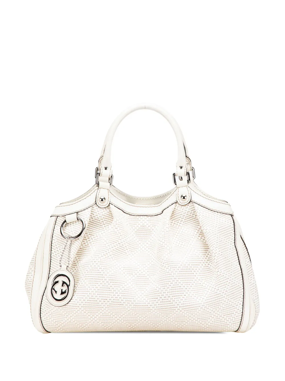 Gucci Pre-Owned 2000-2015 Medium Diamante Raffia Sukey tote bag | White | Image 1