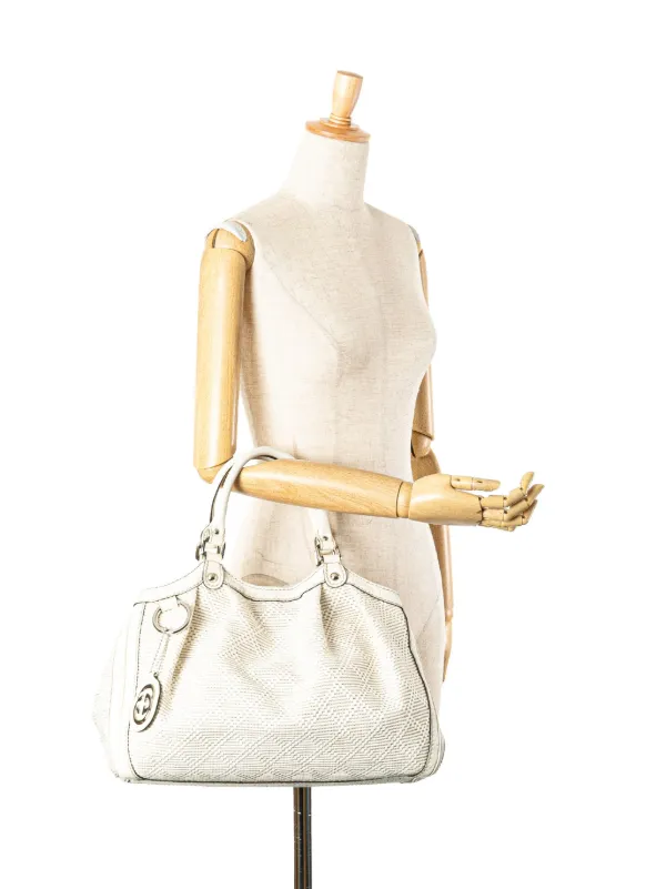 Gucci Pre-Owned Tote Sukey Mediana De Rafia 2000-2015 Blanco