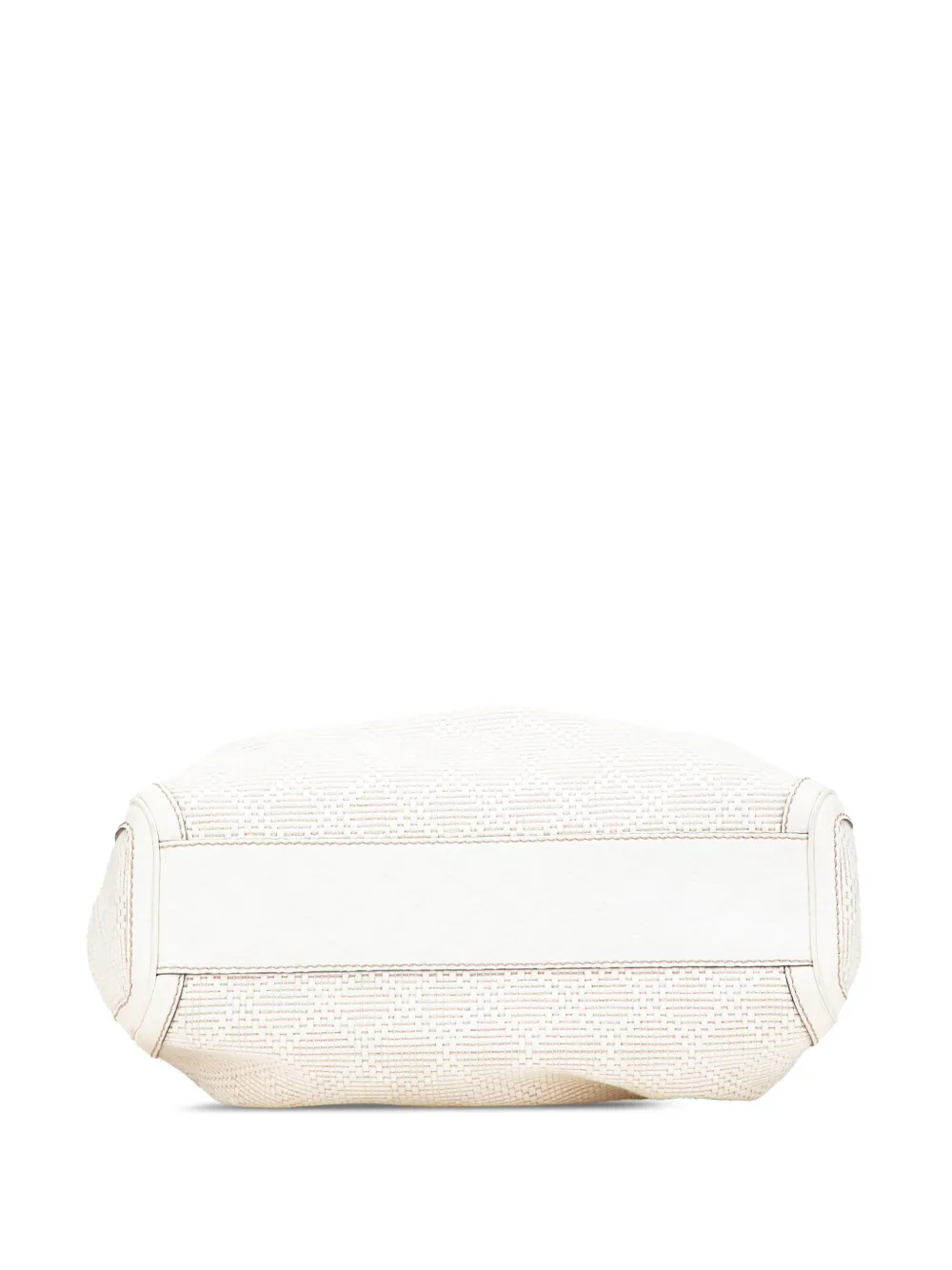 Pre-owned Gucci 2000-2015 Medium Diamante Raffia Sukey Tote Bag In White