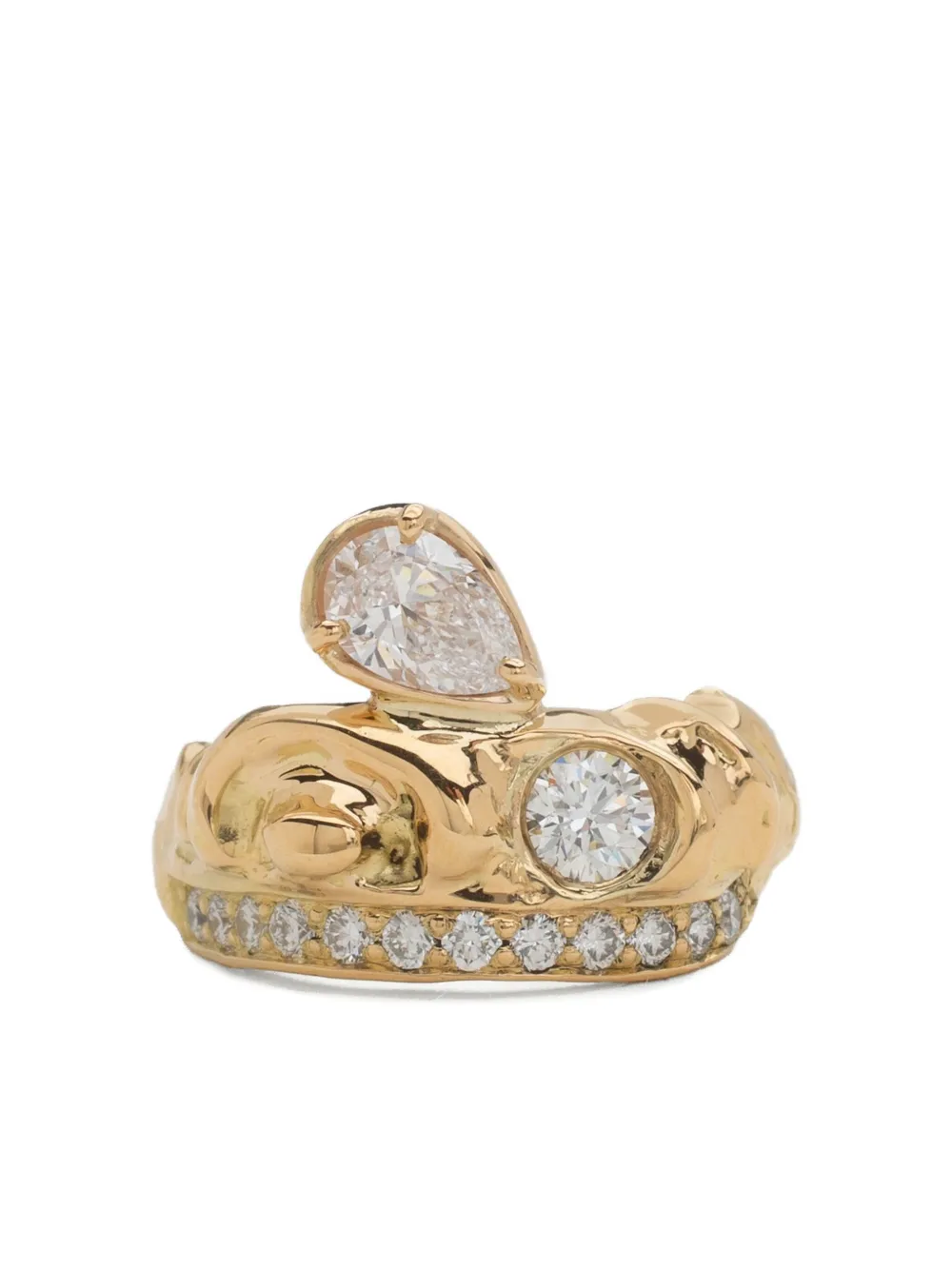 NADIA SHELBAYA 18K yellow gold On Fire diamonds ring - ゴールドトーン NADIA SHELBAYA 18K yellow gold On Fire diamonds ring - ゴールドトーン
