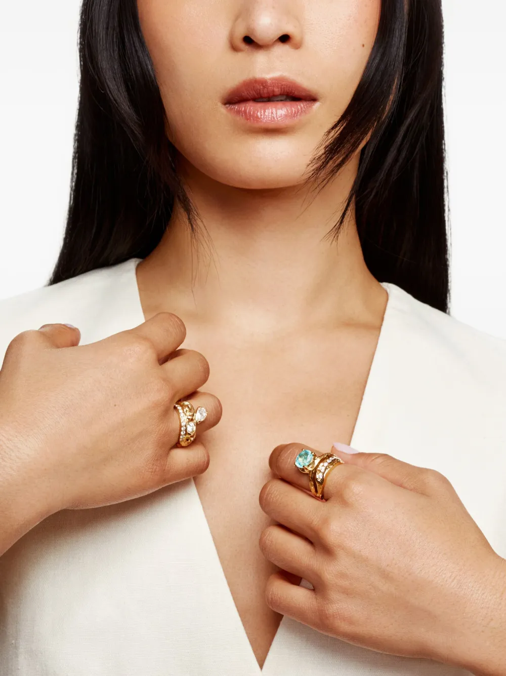 NADIA SHELBAYA 18K yellow gold On Fire diamonds ring | Image 2