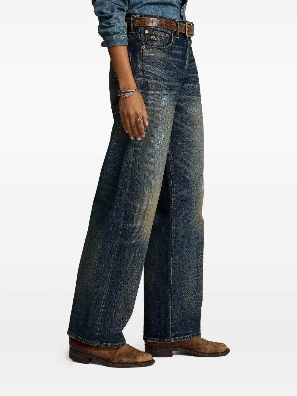 Ralph Lauren RRL Jeans met gerafeld effect Blauw
