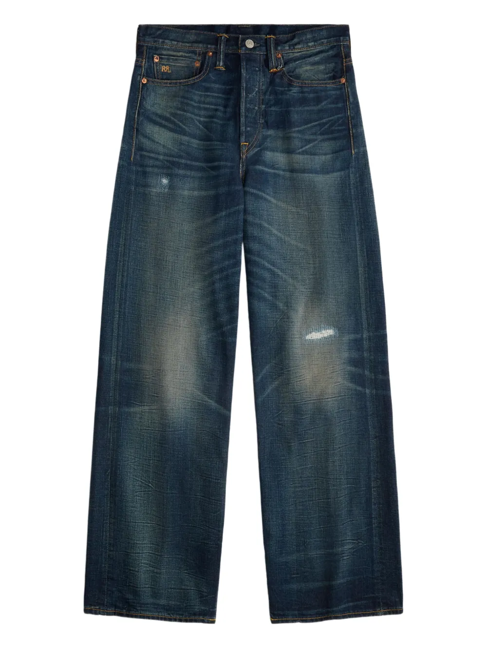 Ralph Lauren RRL Jeans met gerafeld effect Blauw