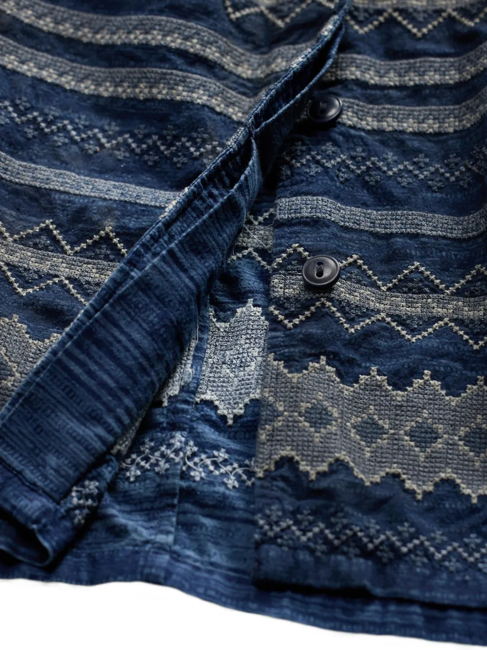 Rrl Luciana Embroidered Button-up Dress In Blue