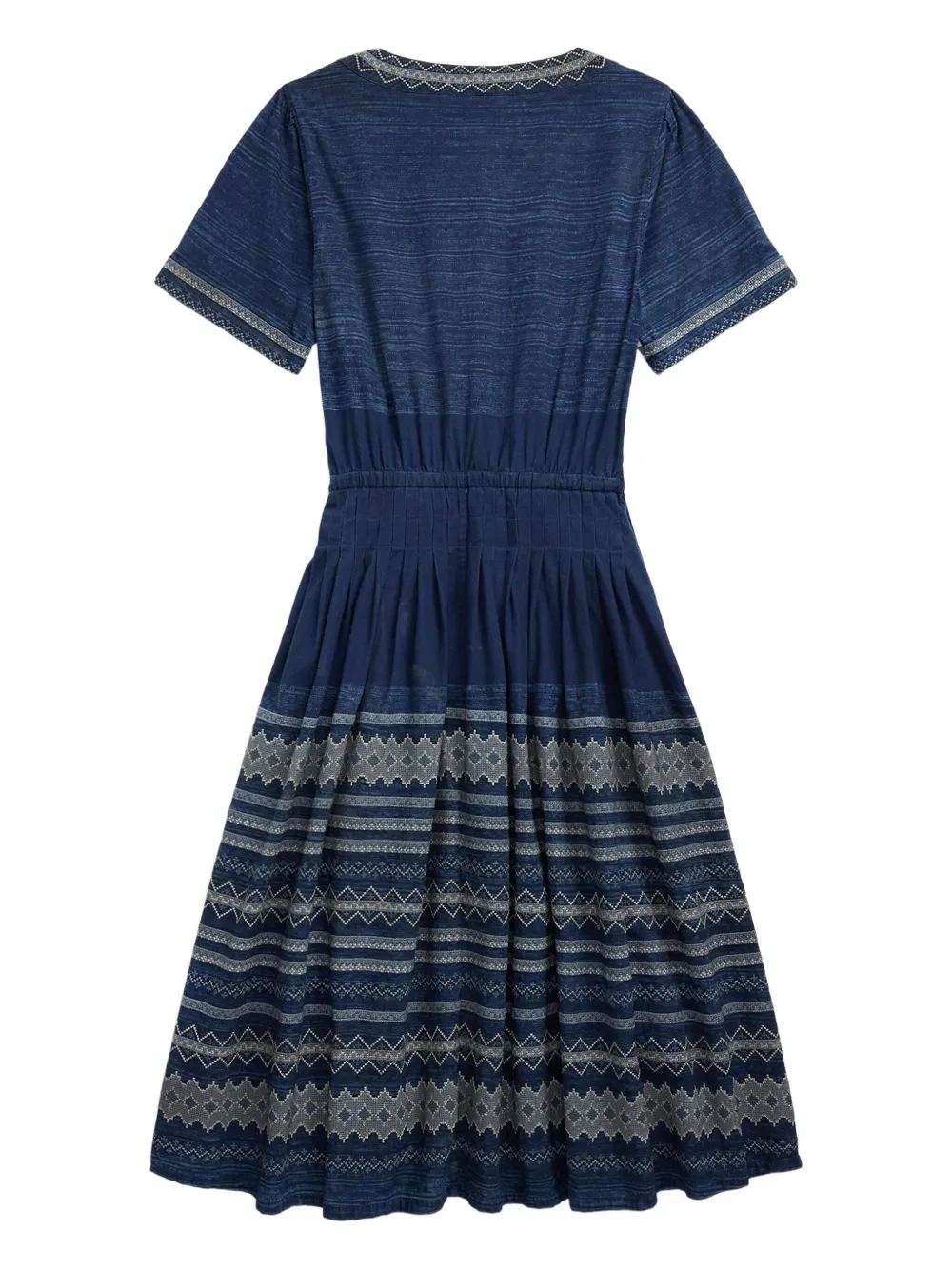 Ralph Lauren RRL Luciana button-up jurk met borduurwerk - Blauw