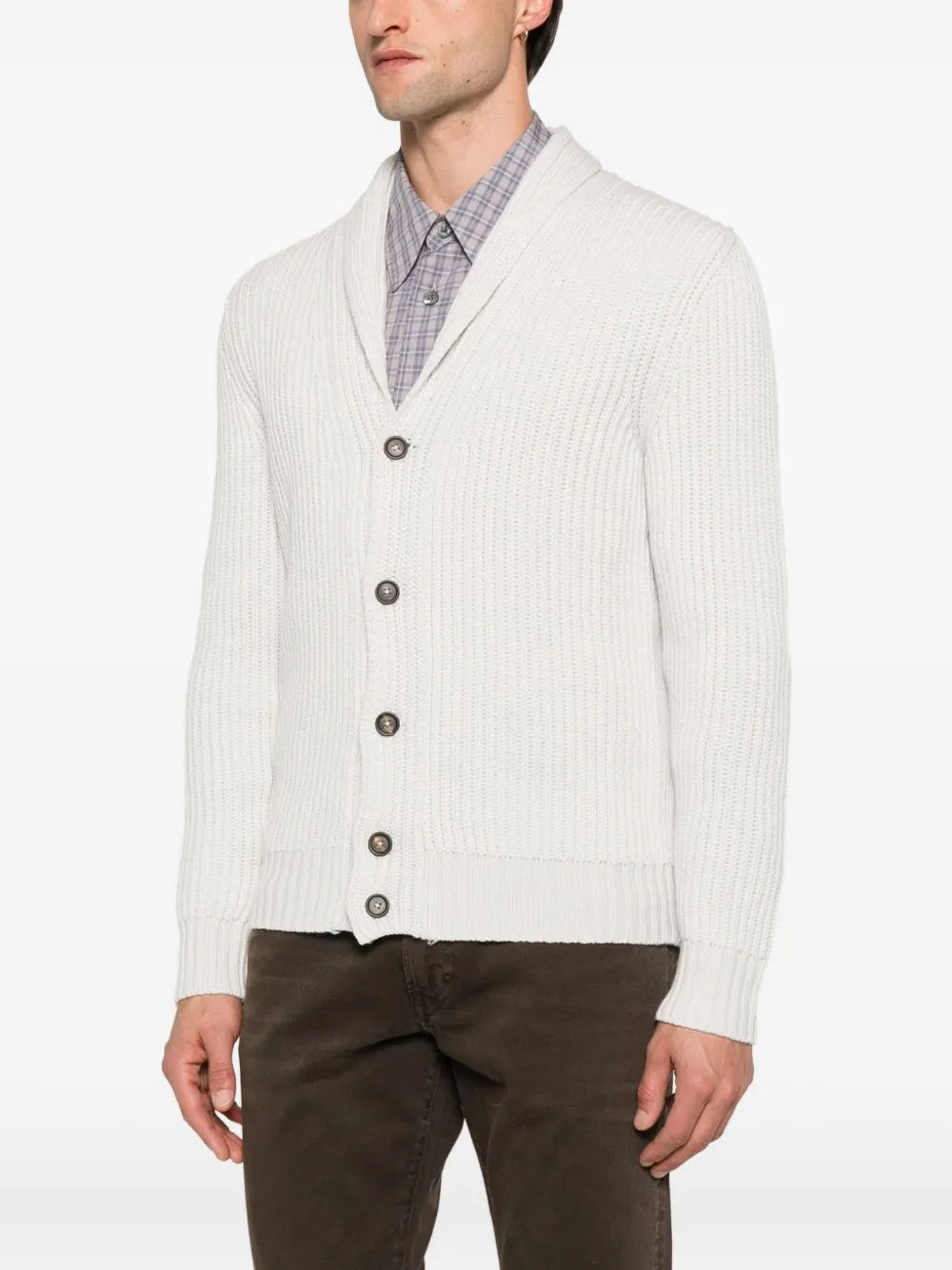 Eleventy Vest met sjaalkraag Beige