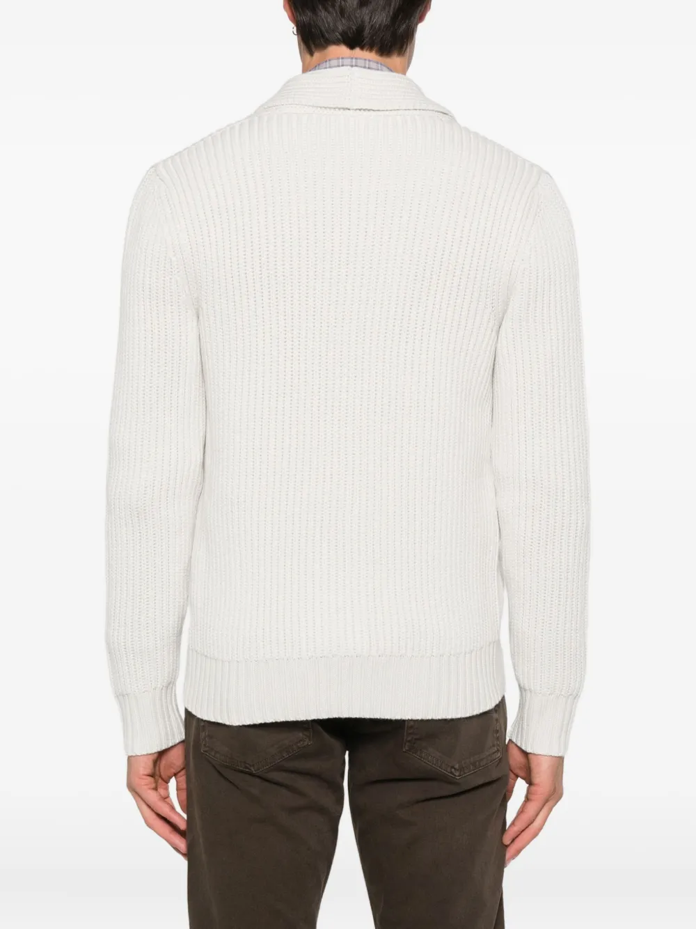 Eleventy Vest met sjaalkraag Beige
