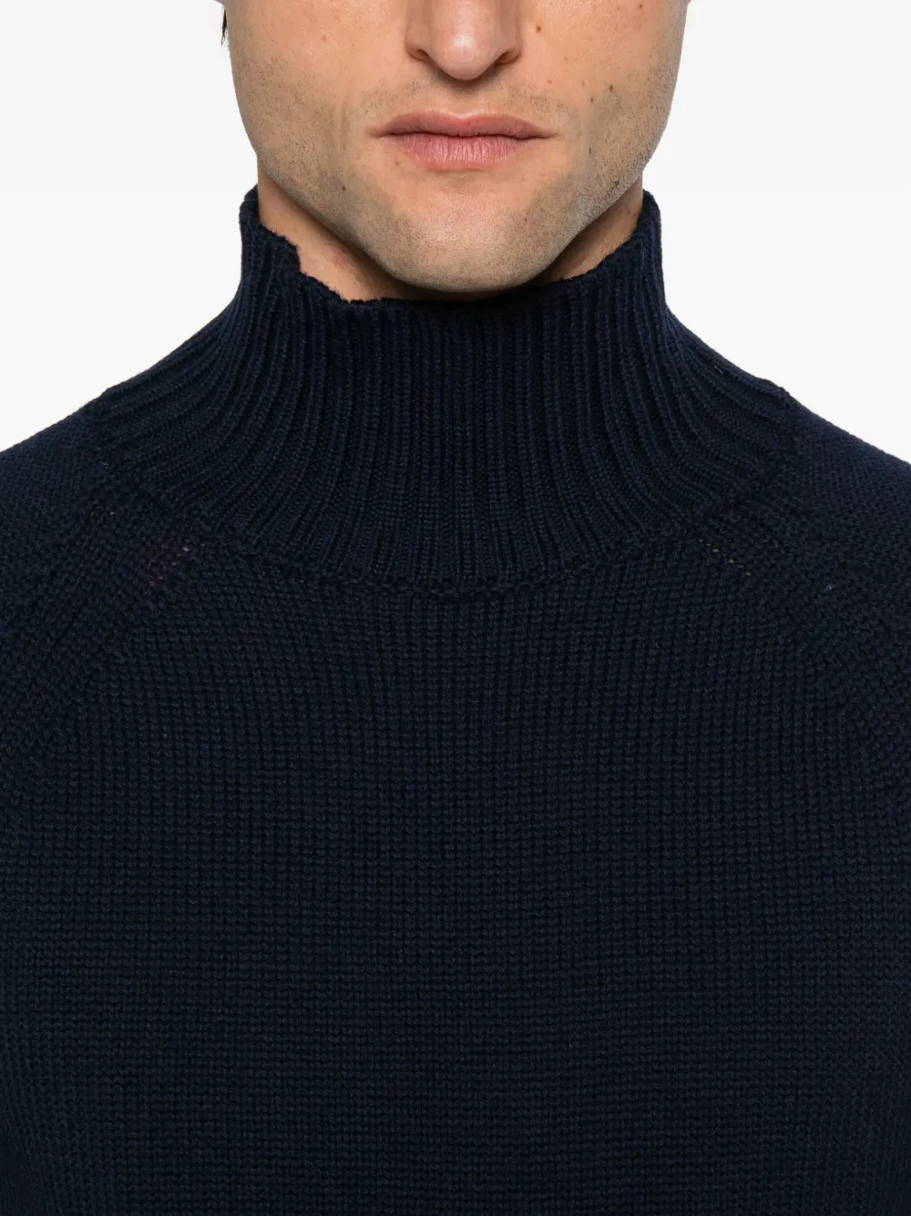 Eleventy Trui met hoge hals en lange mouwen Blauw