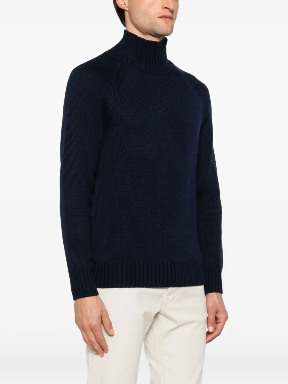 Eleventy Trui met hoge hals en lange mouwen Blauw
