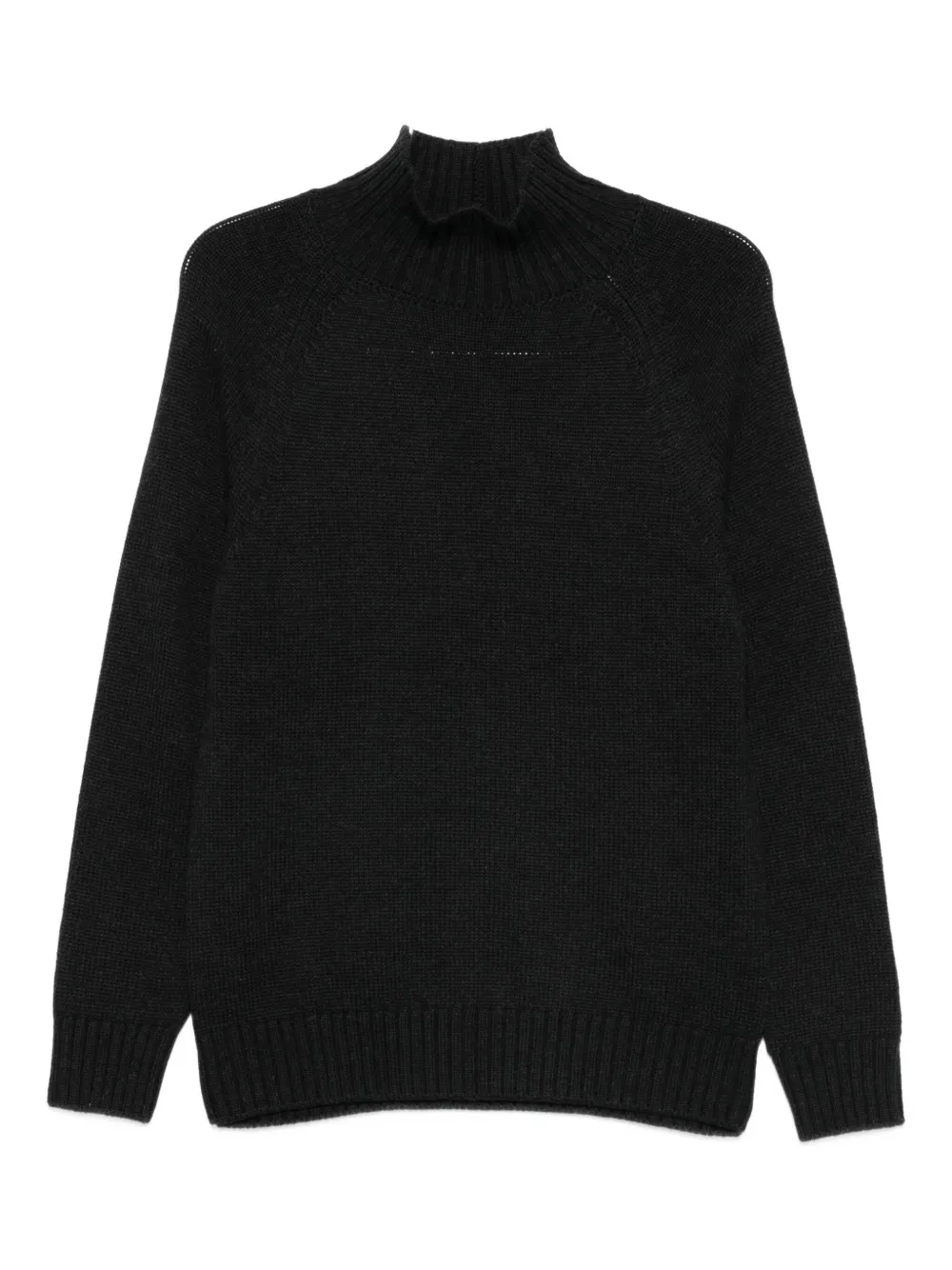 Eleventy High-neck Wool Sweater In Black