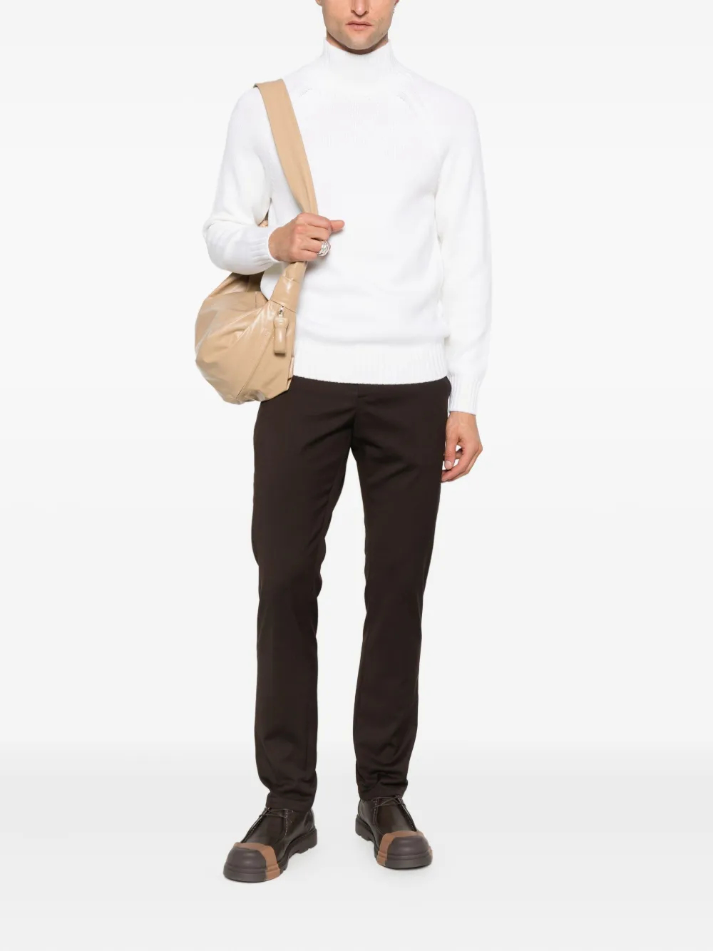 Eleventy high-neck wool sweater - Wit
