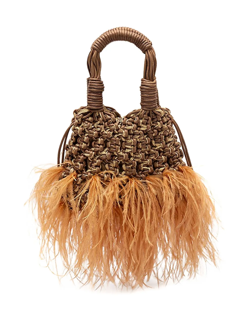 Isla Glam Plumas feathered tote bag - Bruin