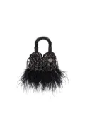 Isla Glam Plumas feathered tote bag - Black
