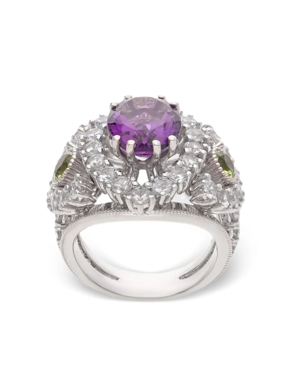 Dolce & Gabbana 18kt Eleganza Weißgoldring mit Schmucksteinen - Silber