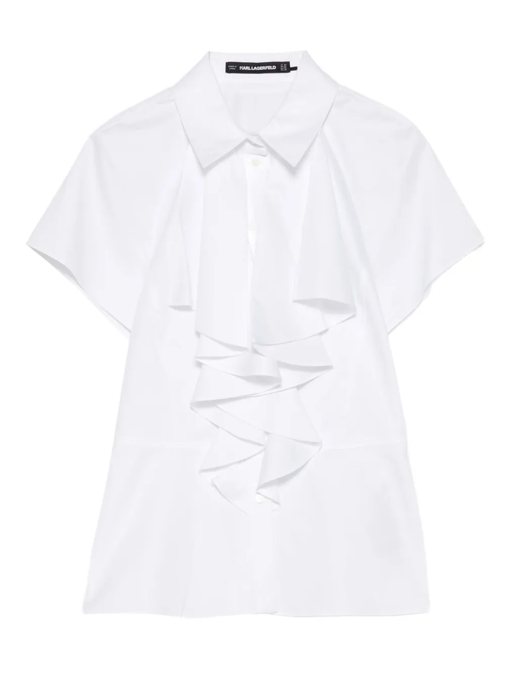 Karl Lagerfeld ruffled cotton top Wit