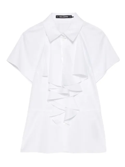 Karl Lagerfeld ruffled cotton top