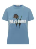 Marni tulip-print T-shirt - Blue