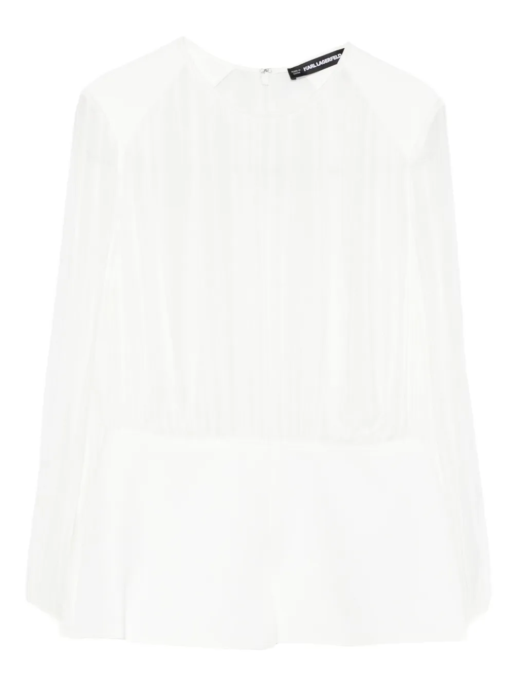 Karl Lagerfeld Top met geplooid detail en lange mouwen Wit