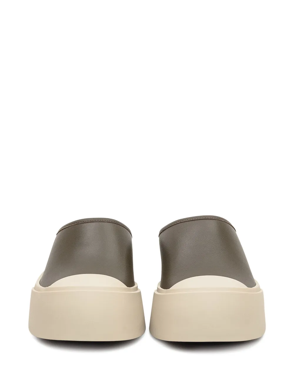 Marni Leren slip-on sneakers met plateauzool Groen