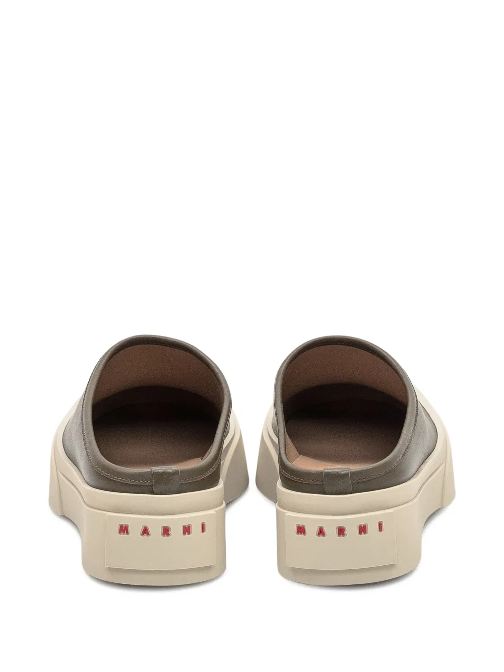 Marni Leren slip-on sneakers met plateauzool Groen