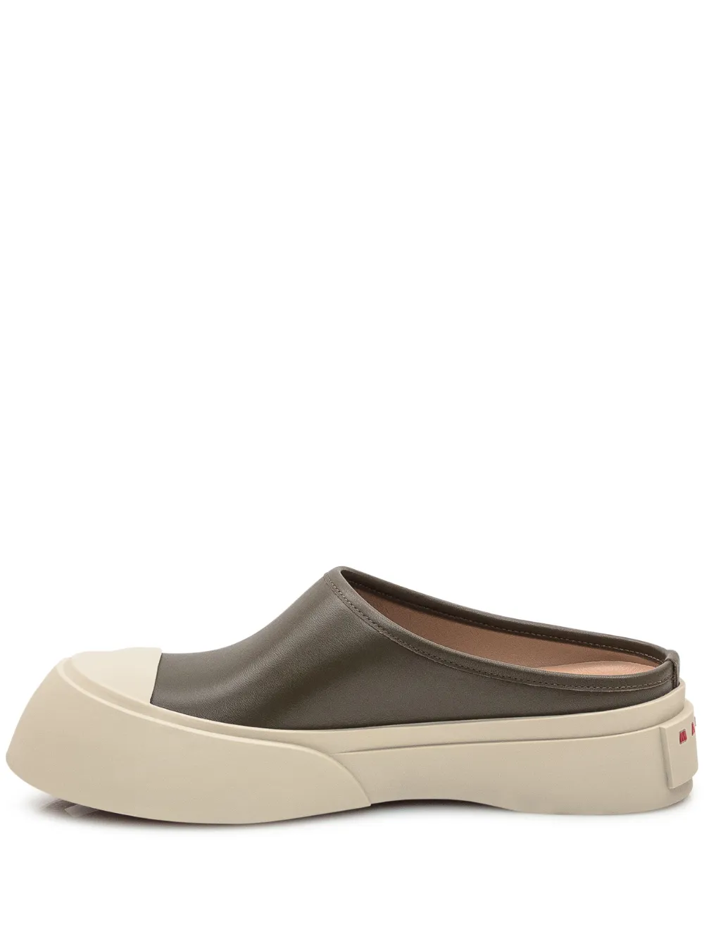 Marni Leren slip-on sneakers met plateauzool Groen