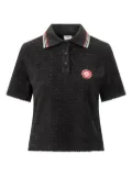 Casablanca monogram-jacquard polo shirt - Black