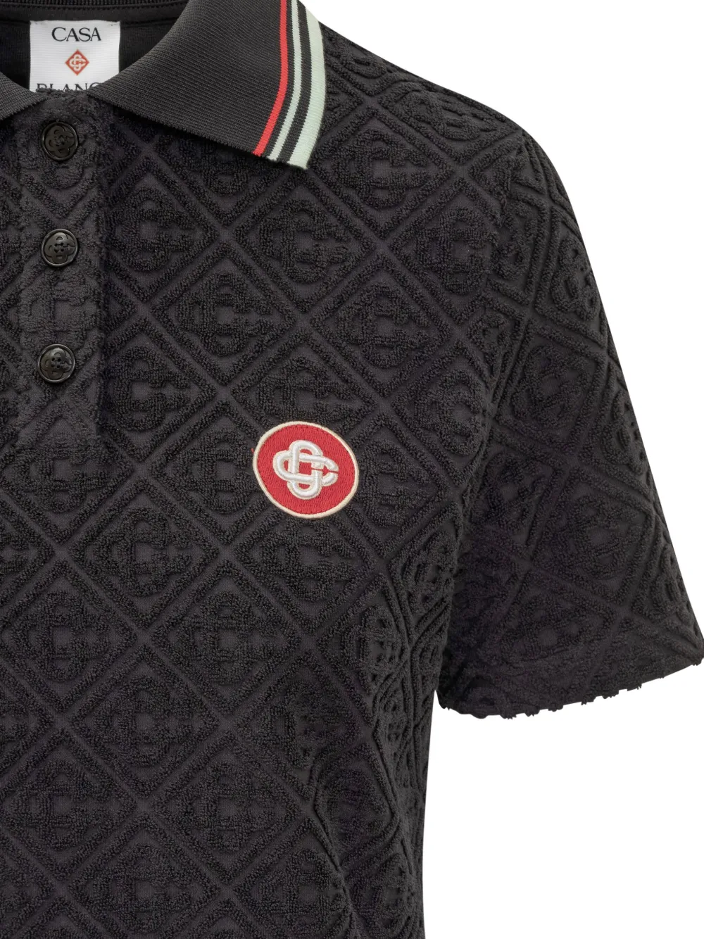 Casablanca Poloshirt met monogram Zwart