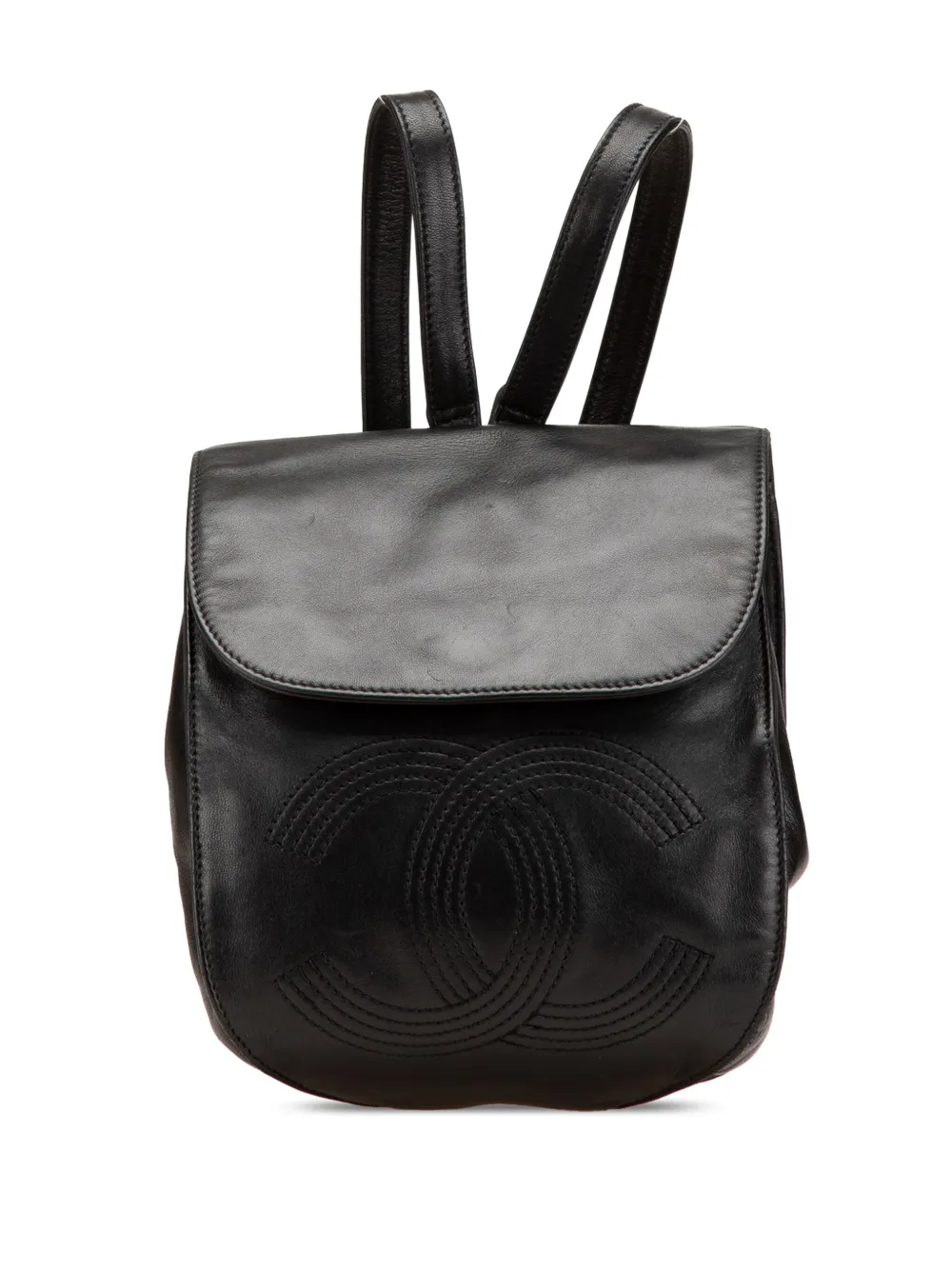 CHANEL Pre-Owned 1996-1997 CC Lambskin backpack - ブラック CHANEL Pre-Owned 1996-1997 CC Lambskin backpack - ブラック