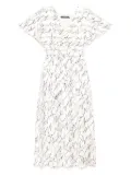 Karl Lagerfeld scribble-print midi dress - White
