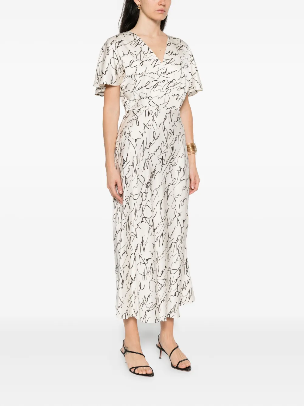 Karl Lagerfeld Midi-jurk met print Wit