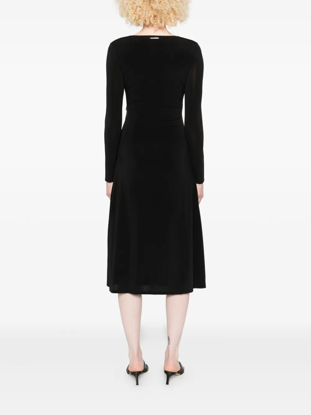 Karl Lagerfeld Wrap-design Midi Dress In Black