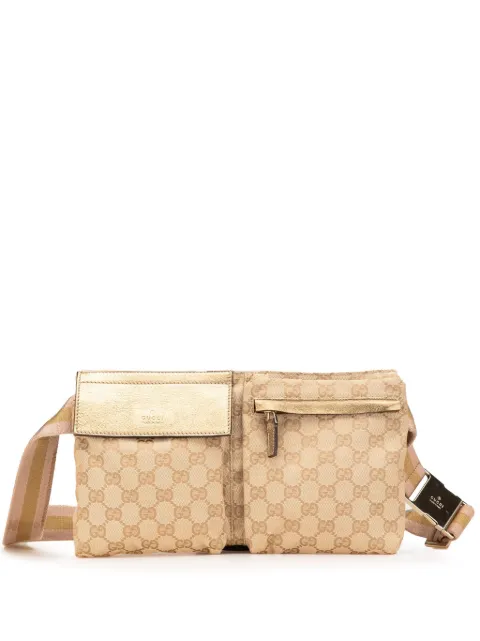 Gucci Pre-Owned 2000-2015 GG Canvas Web Double Pocket belt bag