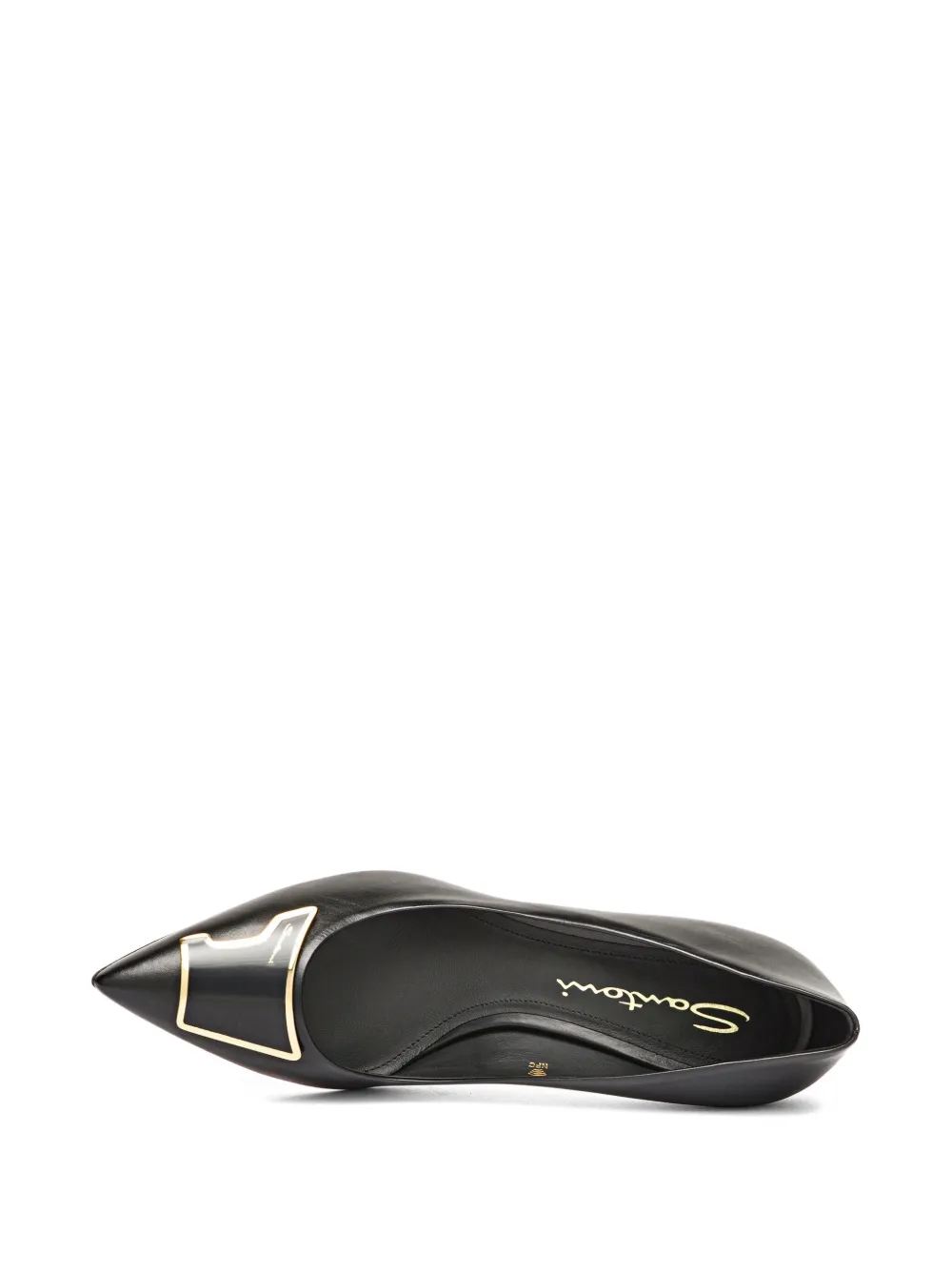 Santoni 90mm Sibille leather pumps Black