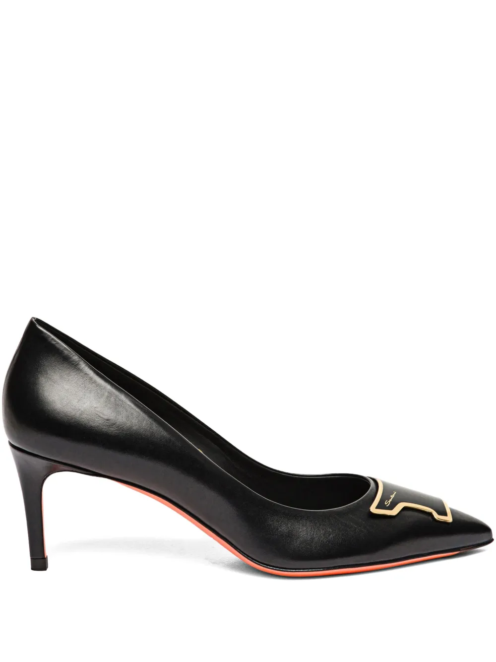 Santoni 90mm Sibille leather pumps Black