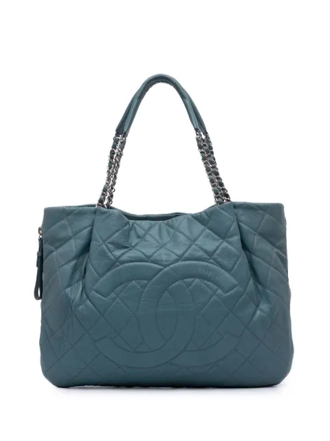 CHANEL Pre-Owned 2010-2011 Expandable Zip Tote Bag aus Kaviarleder mit Steppung