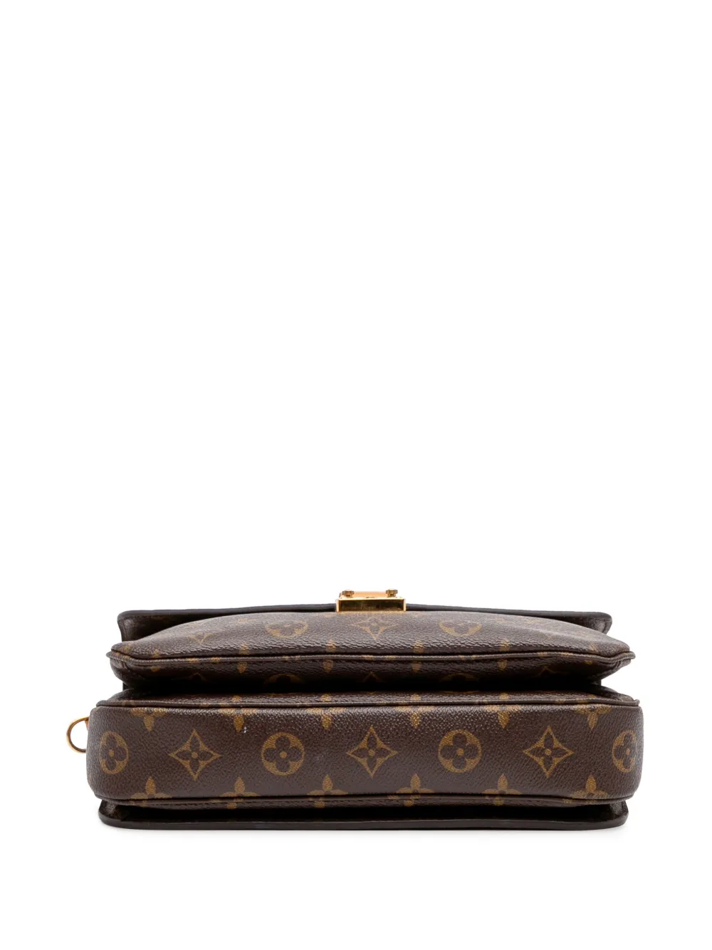 Pre-owned Louis Vuitton 2016 Monogram Pochette Metis Satchel In Brown
