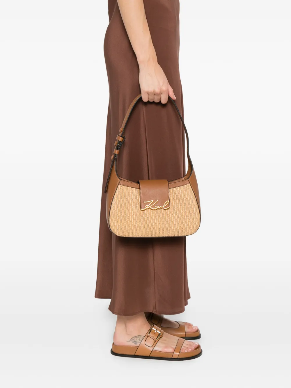 Karl Lagerfeld K/Signature woven leather shoulder bag | Image 2